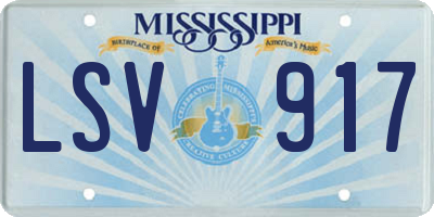 MS license plate LSV917