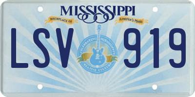 MS license plate LSV919