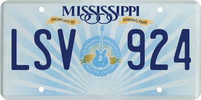 MS license plate LSV924