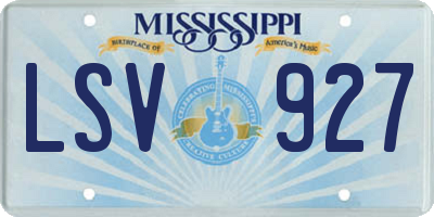 MS license plate LSV927