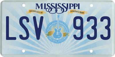 MS license plate LSV933
