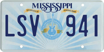 MS license plate LSV941