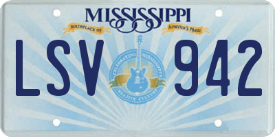 MS license plate LSV942