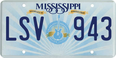 MS license plate LSV943