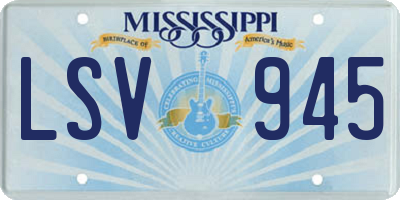 MS license plate LSV945