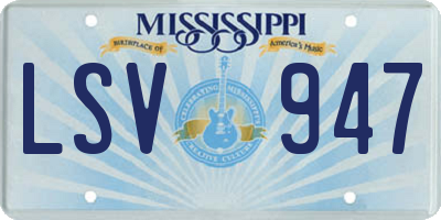 MS license plate LSV947
