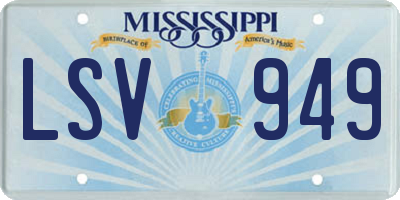 MS license plate LSV949