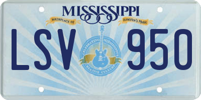 MS license plate LSV950