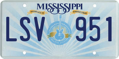 MS license plate LSV951