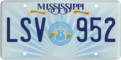 MS license plate LSV952