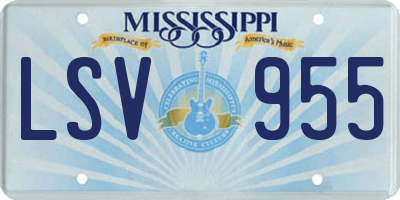 MS license plate LSV955