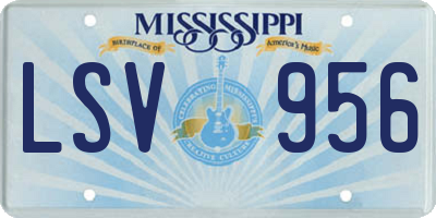 MS license plate LSV956