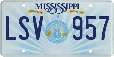 MS license plate LSV957