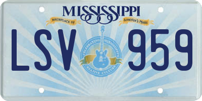 MS license plate LSV959
