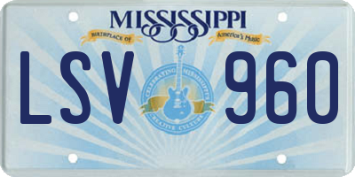 MS license plate LSV960