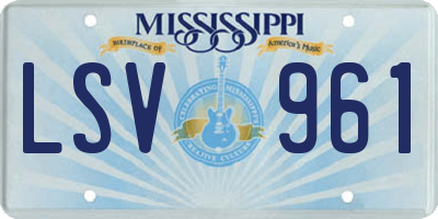 MS license plate LSV961