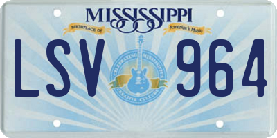 MS license plate LSV964