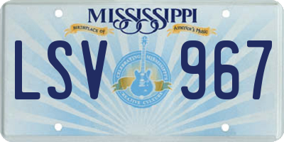 MS license plate LSV967