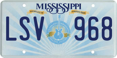 MS license plate LSV968