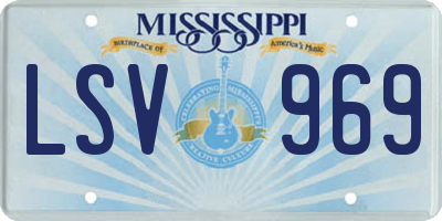 MS license plate LSV969