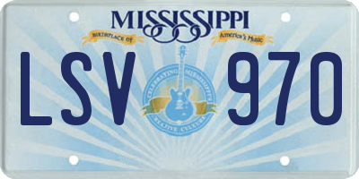 MS license plate LSV970