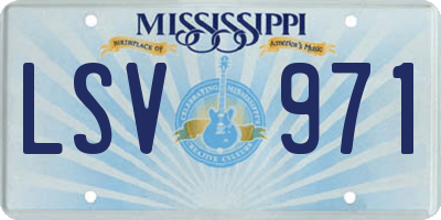 MS license plate LSV971