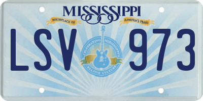 MS license plate LSV973