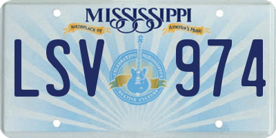 MS license plate LSV974