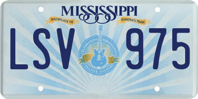 MS license plate LSV975