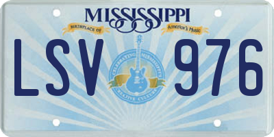 MS license plate LSV976