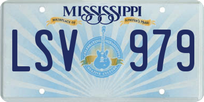 MS license plate LSV979