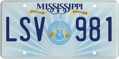 MS license plate LSV981