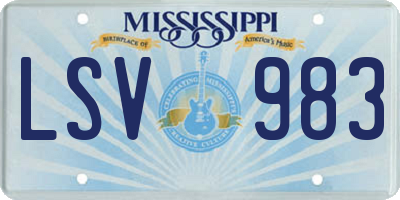 MS license plate LSV983