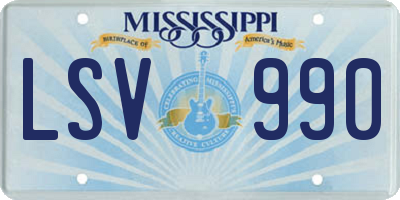 MS license plate LSV990