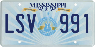 MS license plate LSV991