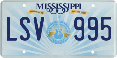 MS license plate LSV995