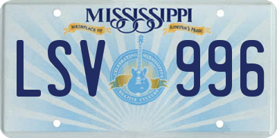 MS license plate LSV996