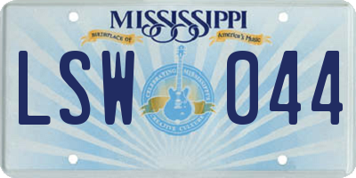 MS license plate LSW044