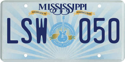 MS license plate LSW050