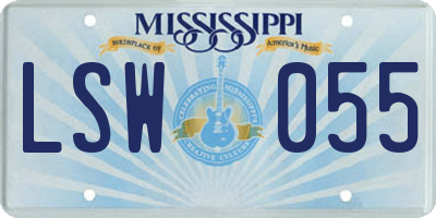 MS license plate LSW055