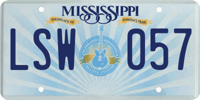 MS license plate LSW057