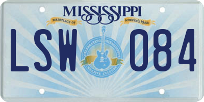 MS license plate LSW084