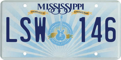 MS license plate LSW146