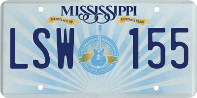 MS license plate LSW155