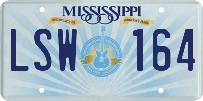MS license plate LSW164