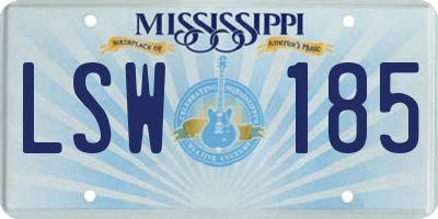 MS license plate LSW185