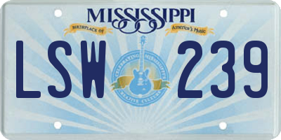 MS license plate LSW239