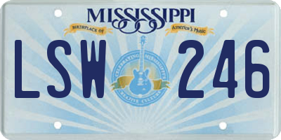 MS license plate LSW246