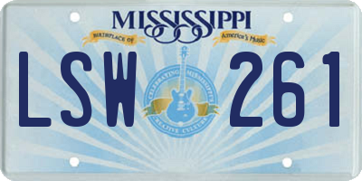 MS license plate LSW261