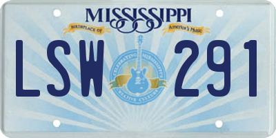MS license plate LSW291